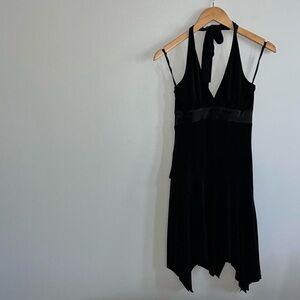 La Belle Vintage Asymmetrical Halter MIDI Dress